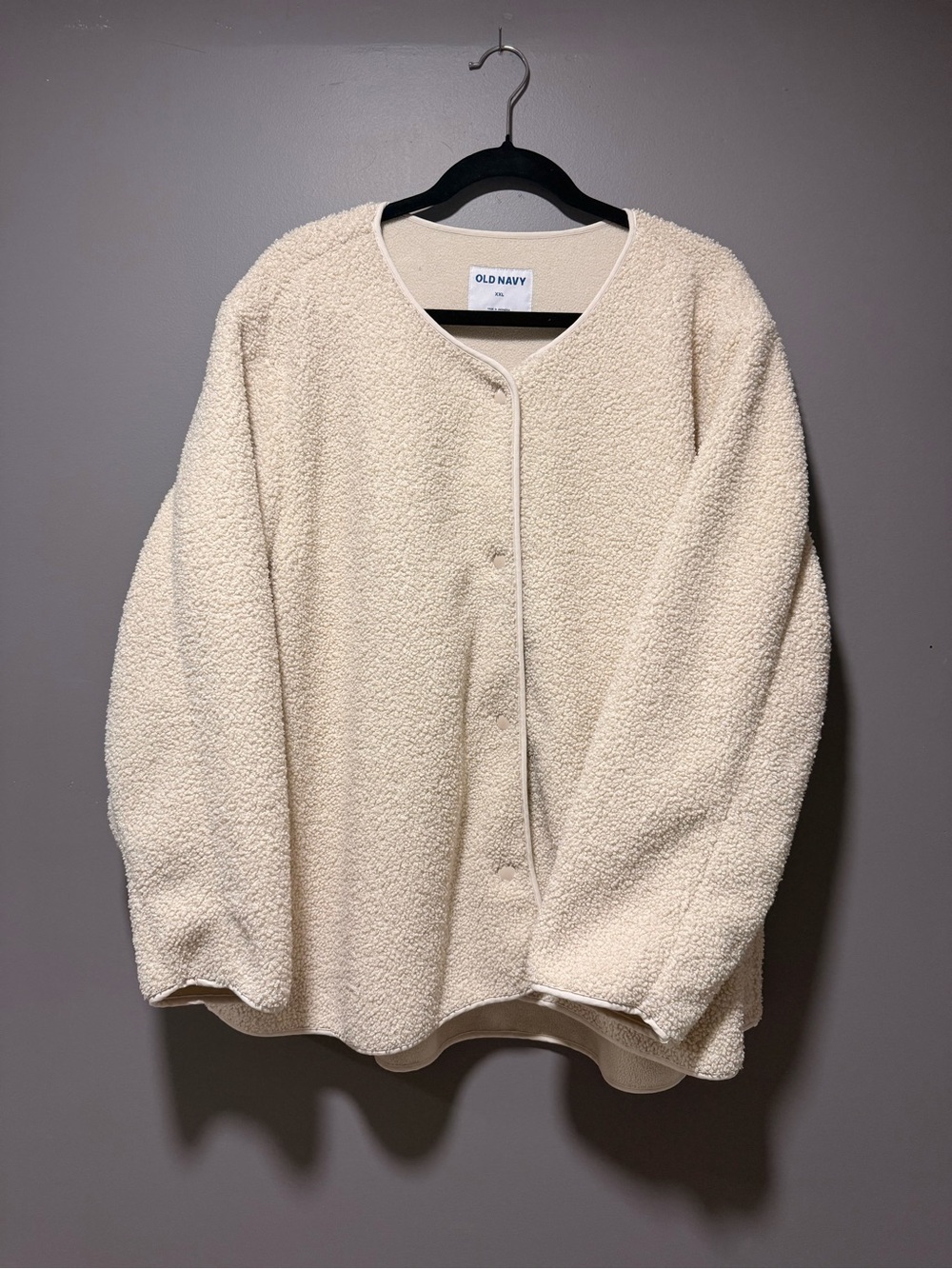 Old Navy Cream Sherpa Snap-Front Jacket